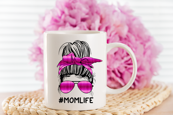 Mom Life Messy Hair Bun Mug